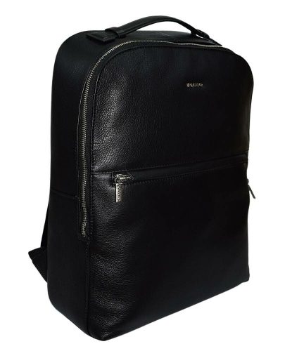 Rialto olasz, fekete színű bőr laptoptartós hátizsák 40×32 cm
