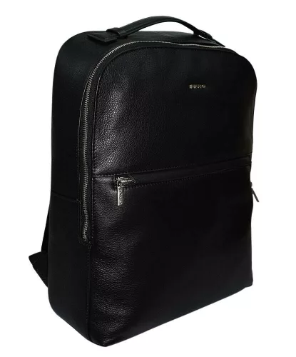 Rialto olasz, fekete színű bőr laptoptartós hátizsák 40×32 cm