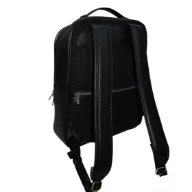   Rialto olasz, fekete színű bőr laptoptartós hátizsák 40×32 cm