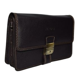   Rialto olasz férfi sötétbarna bőr autóstáska, mappa, irattartó 22×14,5 cm