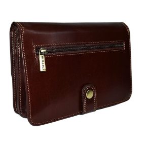   Rialto olasz férfi barna bőr autóstáska, mappa, irattartó 22×14,5 cm