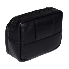   Rialto olasz férfi fekete, övre fűzhető bőr autóstáska 15 × 11 cm