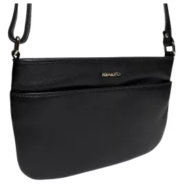 Rialto fekete olasz női bőr válltáska 20 x 19 cm