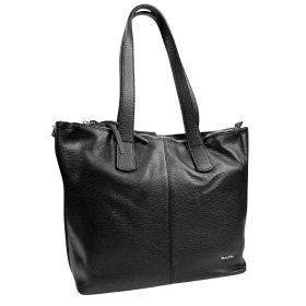   Rialto fekete tripla rekeszes női bőr válltáska, shopper, tote bag 33 x 28 cm