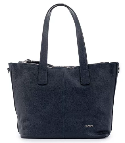 Rialto sötétkék tripla rekeszes női bőr válltáska tote táska 33 x 28 cm