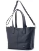 Rialto sötétkék tripla rekeszes női bőr válltáska tote táska 33 x 28 cm