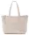Rialto bézs tripla rekeszes női bőr válltáska, shopper, tote bag 33 x 28 cm