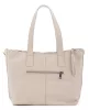 Rialto bézs tripla rekeszes női bőr válltáska, shopper, tote bag 33 x 28 cm