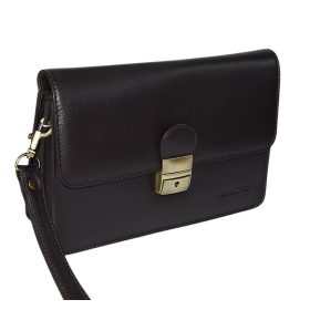   Rialto olasz férfi sötétbarna bőr autóstáska, mappa, irattartó 22×14,5 cm