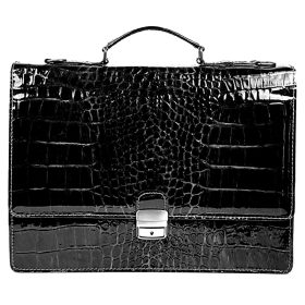   Rialto dupla rekeszes olasz női bőr aktatáska, kroko 37x28 cm