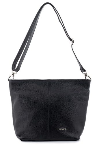 Rialto fekete női bőr válltáska, levehető pántos 23x25x13 cm