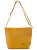 Rialto okkersárga női bőr válltáska, levehető pántos 23x25x13 cm