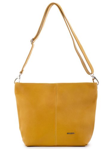 Rialto okkersárga női bőr válltáska, levehető pántos 23x25x13 cm