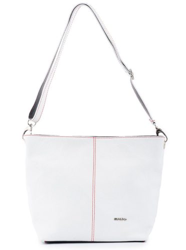 Rialto fehér-fekete női bőr válltáska, levehető pántos 23x25x13 cm