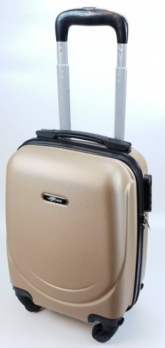 Rhino arany színű, keményfalú, Wizzair, Ryanair kabin bőrönd 40 cm