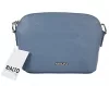 Rialto olasz petrolkék női bőr oldaltáska, crossbody 21 × 15 × 6,5 cm