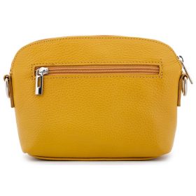   Rialto olasz sárga női bőr oldaltáska, crossbody 21 × 15 × 6,5 cm