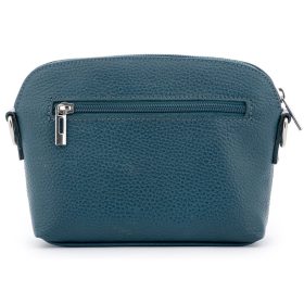   Rialto olasz türkizzöld női bőr oldaltáska, crossbody 21 × 15 × 6,5 cm