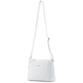   Rialto fehér tripla rekeszes női bőr válltáska 27 x 19 x 9 cm