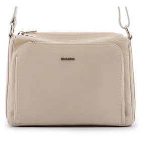   Rialto bézs tripla rekeszes női bőr válltáska 27 x 19 x 9 cm