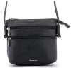 Rialto olasz fekete női bőr oldaltáska, crossbody 18 x 18 x 4,5 cm