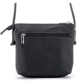   Rialto olasz fekete női bőr oldaltáska, crossbody 18 x 18 x 4,5 cm