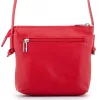 Rialto olasz piros női bőr oldaltáska, crossbody 18 x 18 x 4,5 cm