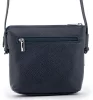 Rialto olasz sötétkék női bőr oldaltáska, crossbody 18 x 18 x 4,5 cm