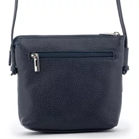   Rialto olasz sötétkék női bőr oldaltáska, crossbody 18 x 18 x 4,5 cm