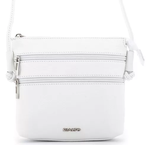 Rialto olasz fehér női bőr oldaltáska, crossbody 18 x 18 x 4,5 cm