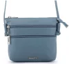 Rialto olasz petrolkék női bőr oldaltáska, crossbody 18 x 18 x 4,5 cm