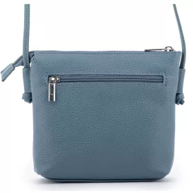   Rialto olasz petrolkék női bőr oldaltáska, crossbody 18 x 18 x 4,5 cm