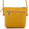 Rialto olasz sárga női bőr oldaltáska, crossbody 18 x 18 x 4,5 cm