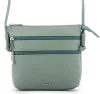 Rialto olasz világos zöld női bőr oldaltáska, crossbody 18 x 18 x 4,5 cm