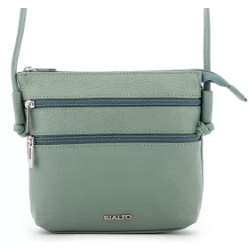   Rialto olasz világos zöld női bőr oldaltáska, crossbody 18 x 18 x 4,5 cm