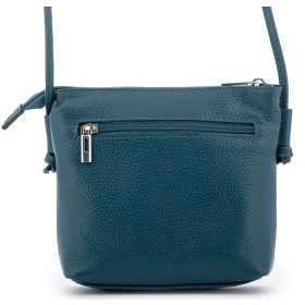   Rialto olasz türkizzöld női bőr oldaltáska, crossbody 18 x 18 x 4,5 cm