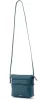 Rialto olasz türkizzöld női bőr oldaltáska, crossbody 18 x 18 x 4,5 cm