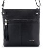 Rialto fekete női bőr válltáska, crossbody 22 x 22 x 4 cm