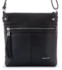 Rialto fekete női bőr válltáska, crossbody 22 x 22 x 4 cm