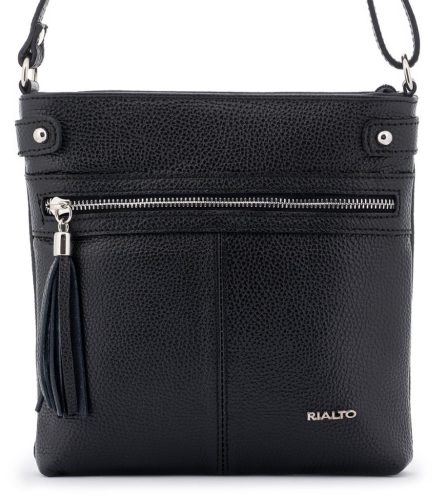 Rialto fekete női bőr válltáska, crossbody 22 x 22 x 4 cm