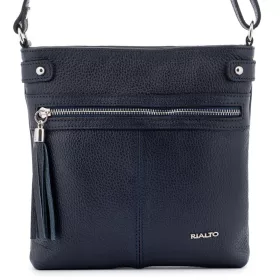   Rialto sötétkék női bőr válltáska, crossbody 22 x 22 x 4 cm