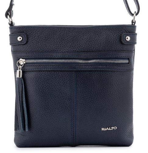 Rialto sötétkék női bőr válltáska, crossbody 22 x 22 x 4 cm