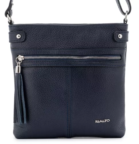 Rialto sötétkék női bőr válltáska, crossbody 22 x 22 x 4 cm