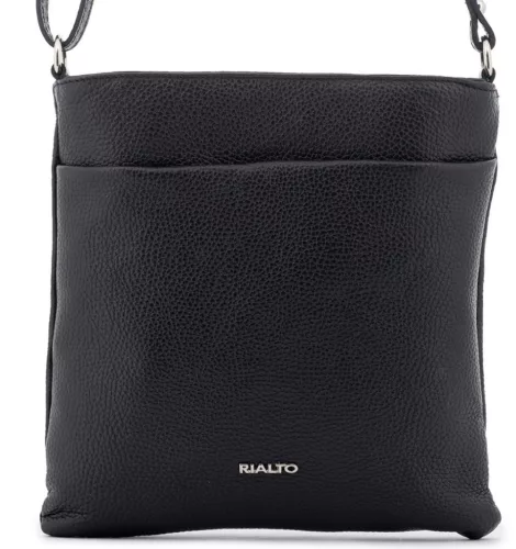 Rialto fekete női bőr válltáska, crossbody 24 x 23 x 4 cm