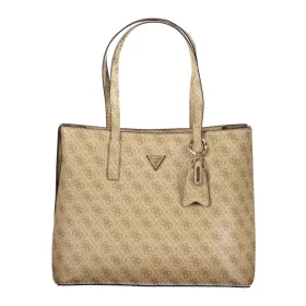   Guess Meridian II bézs-barna mintás női válltáska 35 x 30 x 10 cm