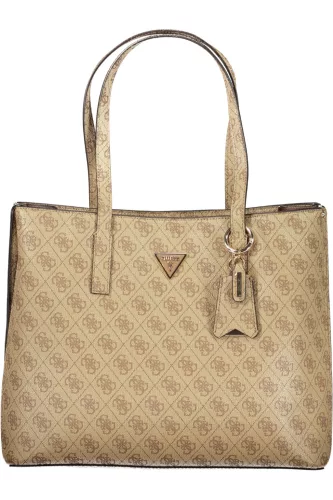 Guess Meridian II bézs-barna mintás női válltáska 35 x 30 x 10 cm