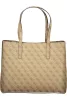 Guess Meridian II bézs-barna mintás női válltáska 35 x 30 x 10 cm
