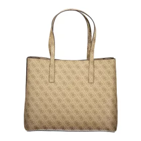   Guess Meridian II bézs-barna mintás női válltáska 35 x 30 x 10 cm