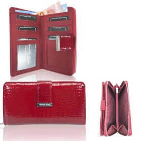   JENNIFER JONES NŐI BŐR PÉNZTÁRCA 5280-2 PIROS - KÖZEPES MÉRET