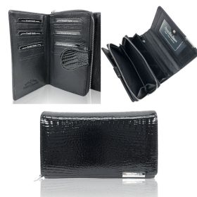   JENNIFER JONES NŐI BŐR PÉNZTÁRCA 5261-2 FEKETE - KÖZEPES MÉRET -